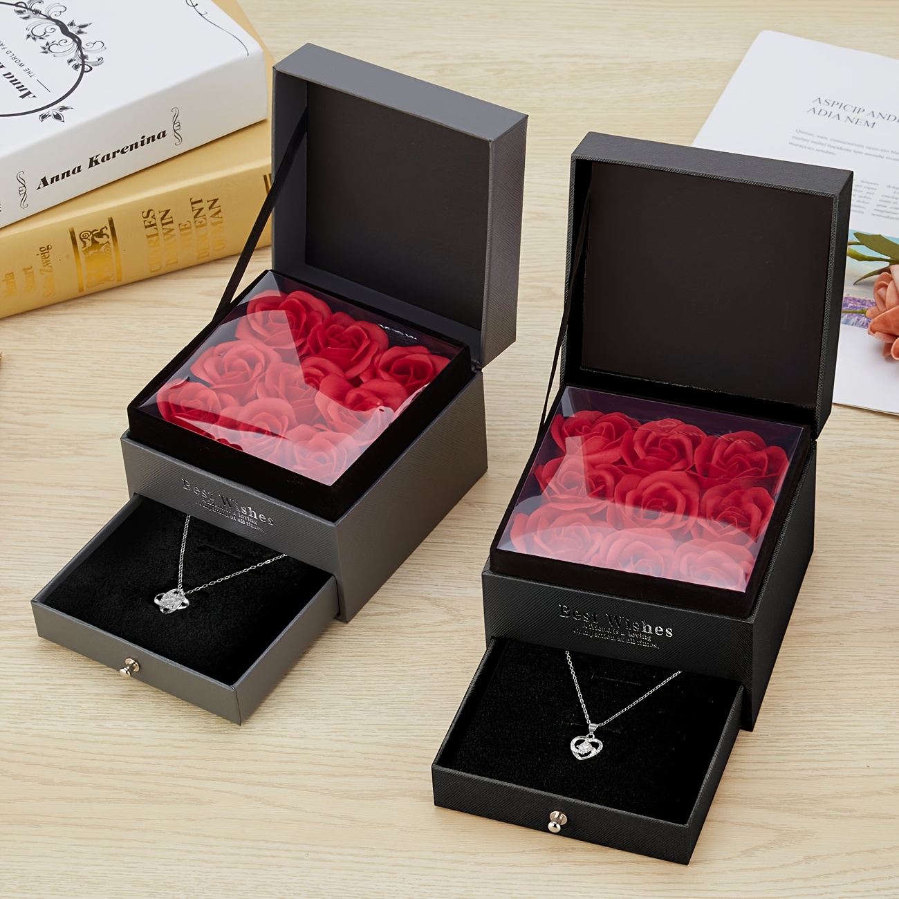 Stylish Double-Layer Drawer Necklace Box